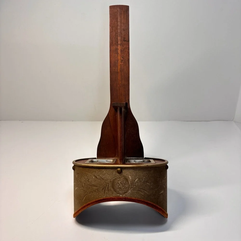 Antique Stereoscope‎ With Wooden Handle & Metal Hood 12